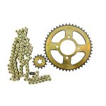 ست دنده زنجیر 3 تیکه فولادی طلایی/Front Sprocket (Gold with Black teeth)